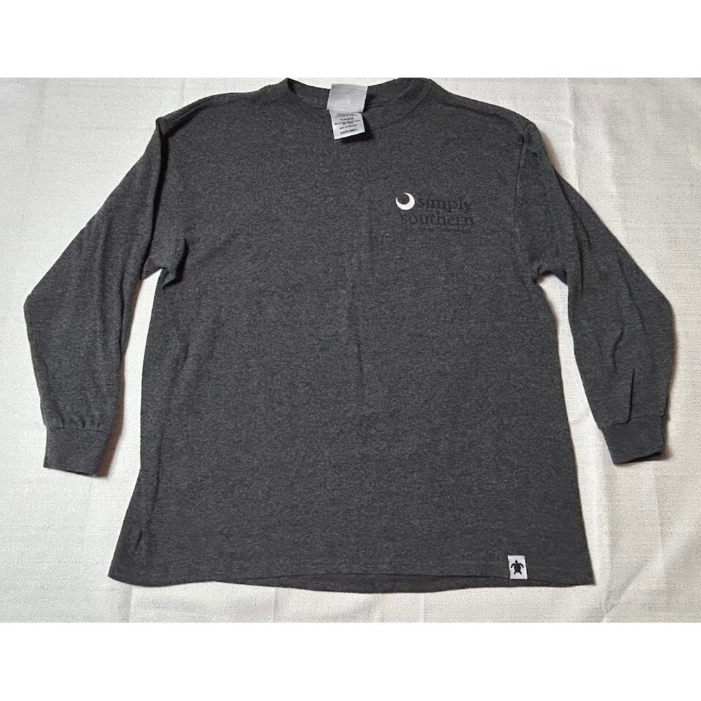Simply Southern Gray Long Sleeve Red Barn Truck Sz Youth Small